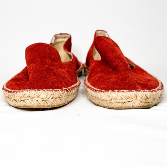 SOLUDOS Espadrilles Red Woven Canvas Slides 7 - Picture 4 of 7